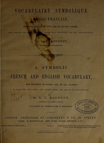 Vocabulaire symbolique anglo-français ... by L. C. Ragonot cover