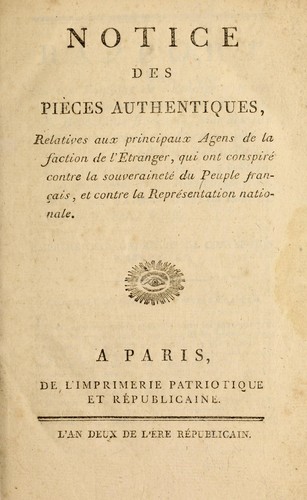 Notice des pièces authentiques by Saint-Just cover