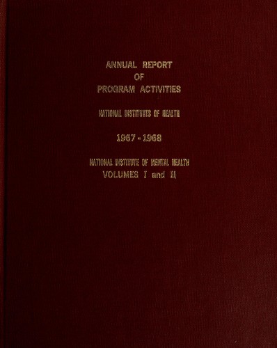 Report of program activities : National Institute of Mental Health. Division of Intramural Research Programs by National Institute of Mental Health (U.S.). Division of Intramural Research Programs cover