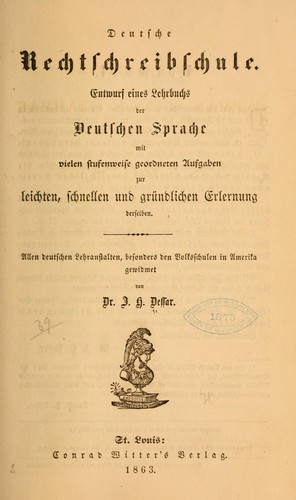 Deutsche rechtschreibschule by I. H. Dessar cover