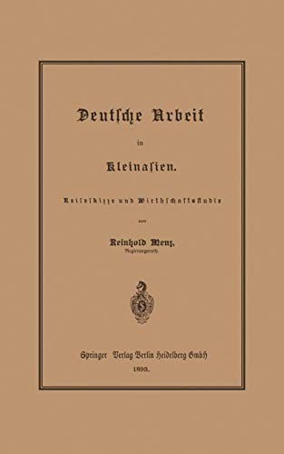 Deutsche Arbeit in Kleinasien by Reinhold Menz cover