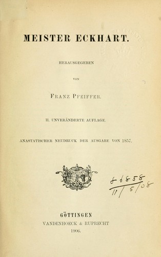 Deutsche Mystiker des vierzehnten Jahrhunderts by Franz Pfeiffer cover