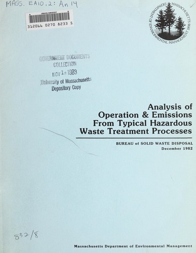 Analysis of operation and emissions from typical hazardous waste treatment processes