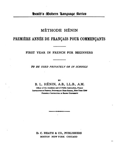 Méthode Hénin by Benjamin Louis Antoine Hénin cover