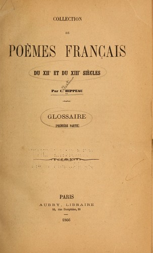 Collection de poèmes français du XIIe et du XIIIe siècles by Célestin Hippeau cover