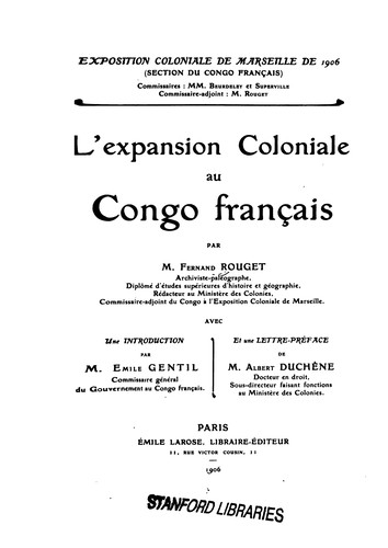 Le̓xpansion coloniale au Congo français by Fernand Rouget cover
