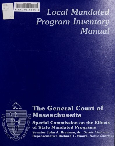 Local mandated program inventory manual