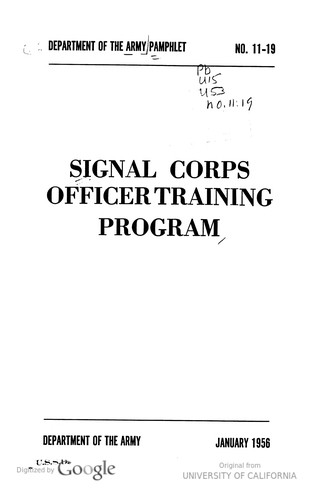 Signal Corps Officer Training Program