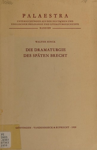 Die Dramaturgie des späten Brecht