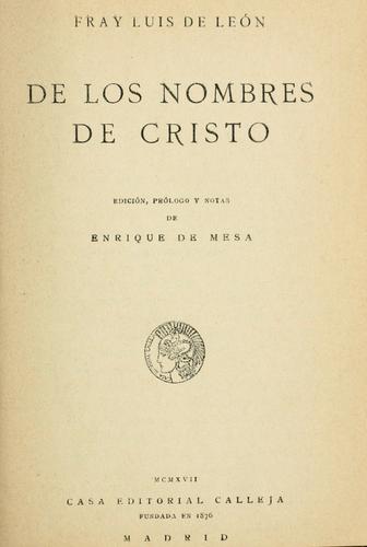 De los nombres de Cristo
