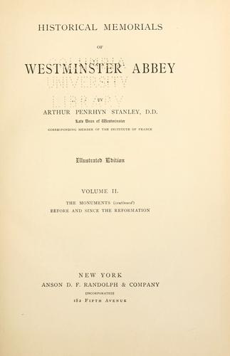 Historical memorials of Westminster Abbey