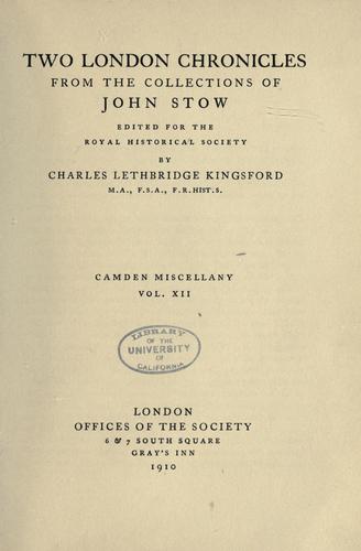 A summarie of the chronicles of England