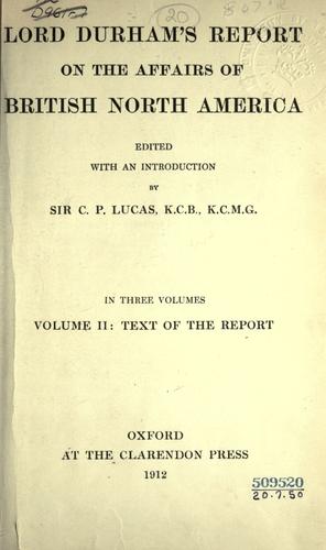 Report on the affairs of British North America