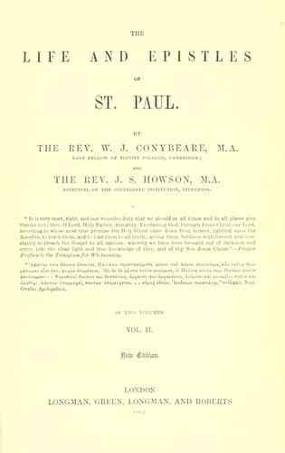 The life and epistles of St. Paul