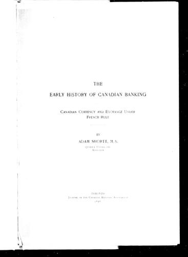 The early history of Canadian banking
