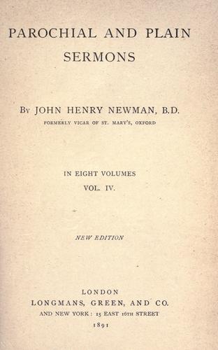 Parochial and plain sermons