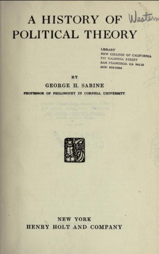 A History of Political Theory