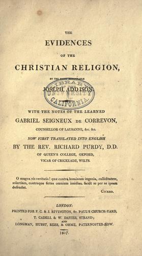 The evidences of the Christian religion