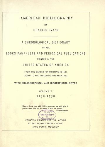 American bibliography