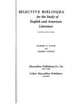 Selective bibliography for the study of English and American literature