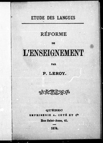 Réforme de l'enseignement