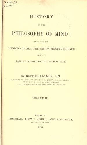 History of the philosophy of mind