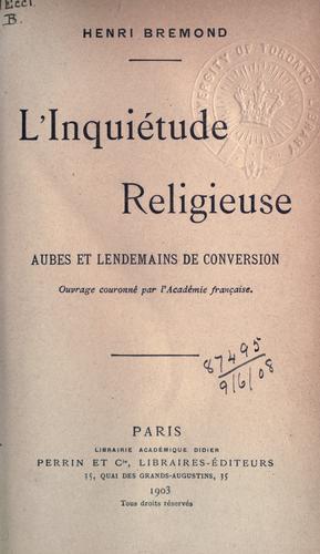 L' inquiétude religieuse