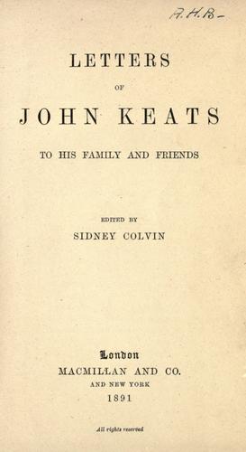 The letters of John Keats