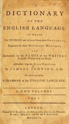 A dictionary of the English language