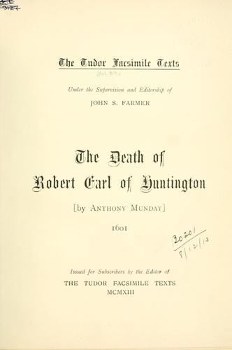 The death of Robert, Earl of Huntington