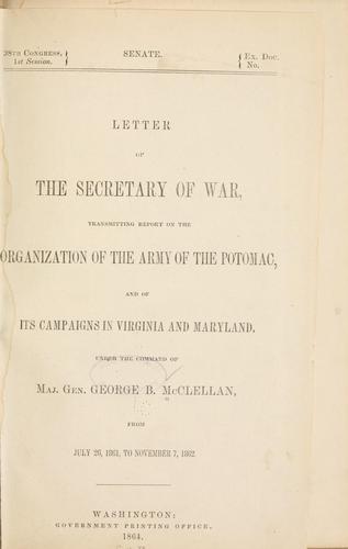 Letter of the Secretary of War