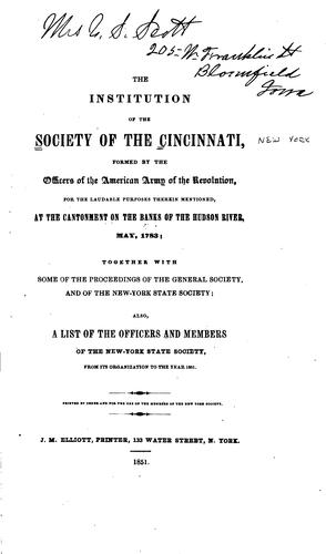 The institution of the Society of the Cincinnati