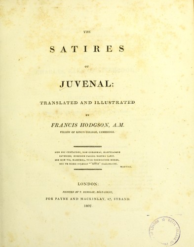 The satires of Juvenal
