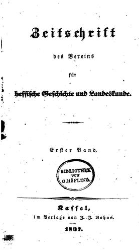 Zeitschrift des Vereins für hessische Geschichte und Landeskunde
