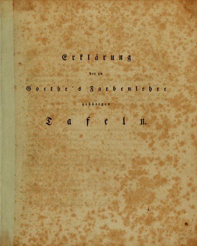Zur Farbenlehre
