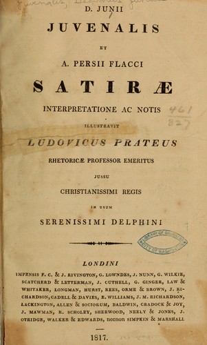 D. Junii Juvenalis et A. Persii Flacci Satirae