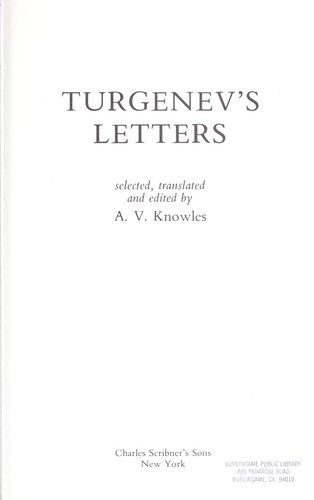 Turgenev's letters