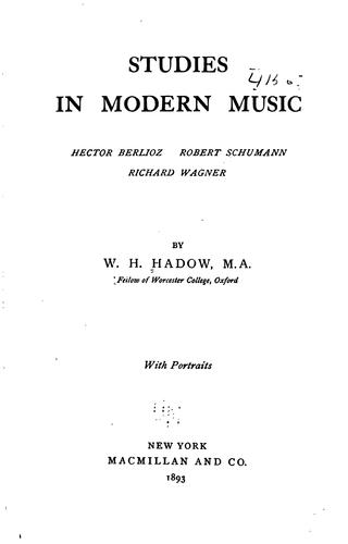 Studies in Modern Music