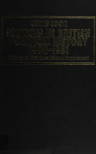 Sources in British political history, 1900-1951