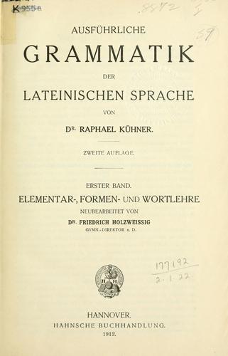 Ausführliche Grammatik der lateinischen Sprache