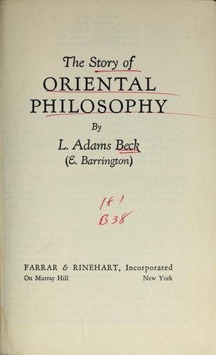 The Story of Oriental Philosophy