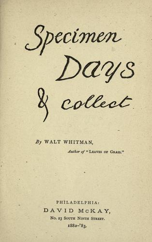 Specimen days & Collect