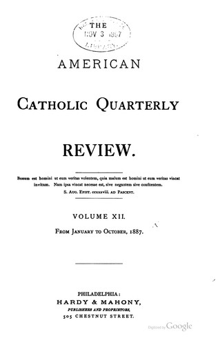 The American Catholic quarterly review
