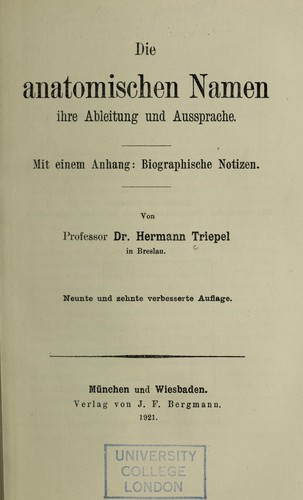 Die anatomischen Namen