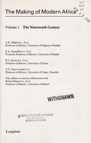 The Making of modern Africa