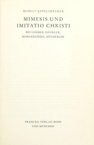 Mimesis und Imitatio Christi