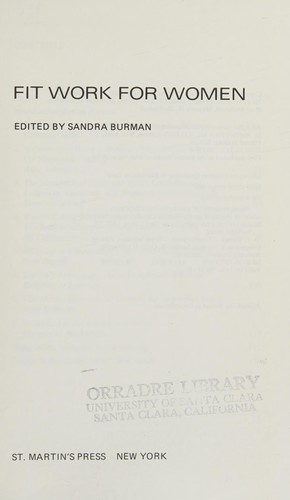 Fit work for women by Sandra Burman cover