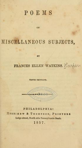 Poems on miscellaneous subjects