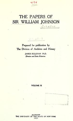 The papers of Sir William Johnson