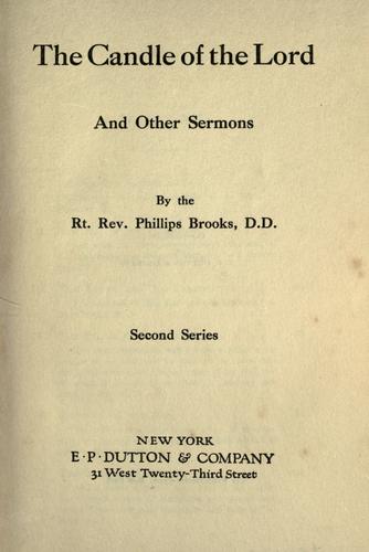 The candle of the Lord and other sermons